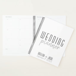 Simple Black and White Wedding Planner | Zazzle