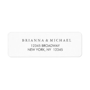 Simple Black and White Wedding Return Address Label