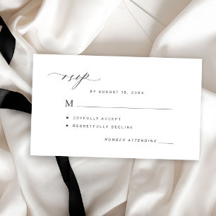 Simple black and white wedding RSVP Enclosure Card