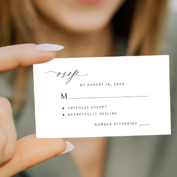 Simple Black And White Wedding Rsvp Enclosure Card by invitations_kits at Zazzle