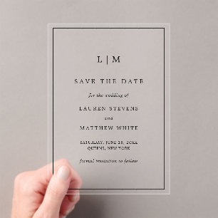 Simple Black and White Wedding Save the Date