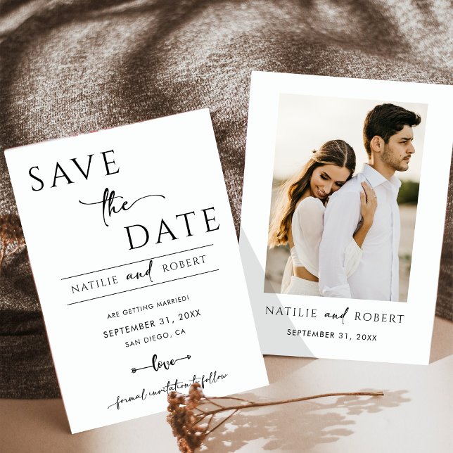 Simple Black and White Wedding Save The Date Invitation (Creator Uploaded)