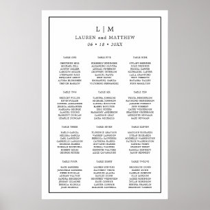Simple Black and White Wedding Seating Chart