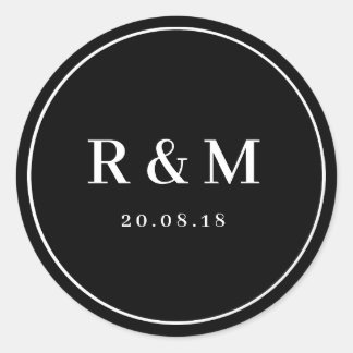 Simple black and white wedding sticker