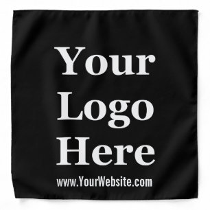 Simple Black and White Your Logo Here Template Bandana