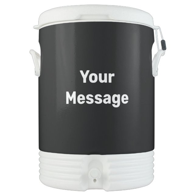 Simple Black and White Your Message Beverage Cooler (Front)