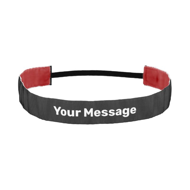 Simple Black and White Your Message Text Template Athletic Headband (Front)