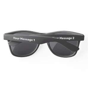 Simple Black and White Your Message Text Template Sunglasses