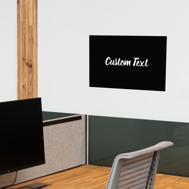 Simple Black and White Your Message Text Template Wall Decal (Office 2)