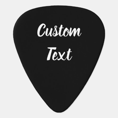 Simple Black and White Your Text Script Template Guitar Pick