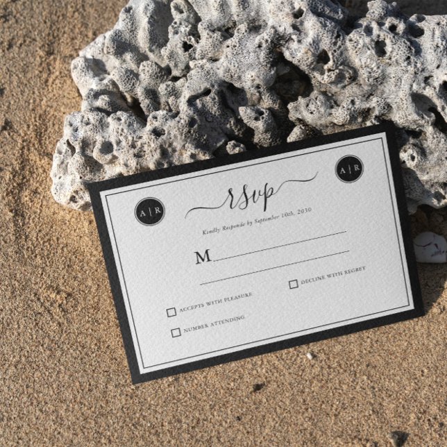 Simple Black and Wite Elegant RSVP Cards (Creator Uploaded)
