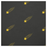 Simple Black and Yellow Shooting Star Pattern Fabric