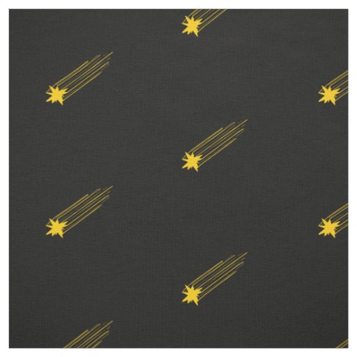 Simple Black and Yellow Shooting Star Pattern Fabric