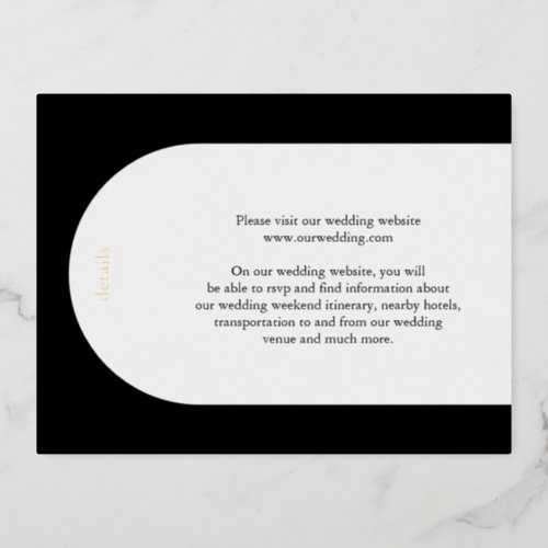 Simple Black Arch Modern Wedding Enclosure Card