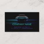 Simple Black Blue Gradient Line Car Business Card at Zazzle
