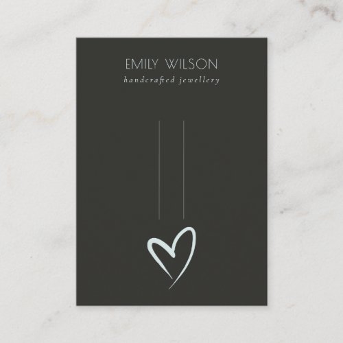 Simple Black Blue Heart Hairclips Pin Display Business Card