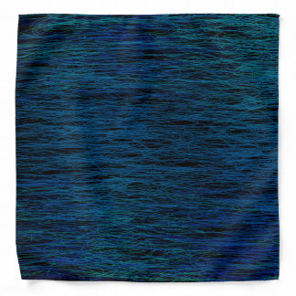 Simple Black Blue Teal Abstract Scribble Texture Bandana