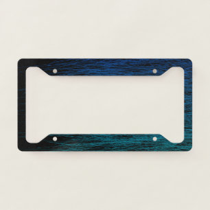 Simple Black Blue Teal Abstract Scribble Texture License Plate Frame