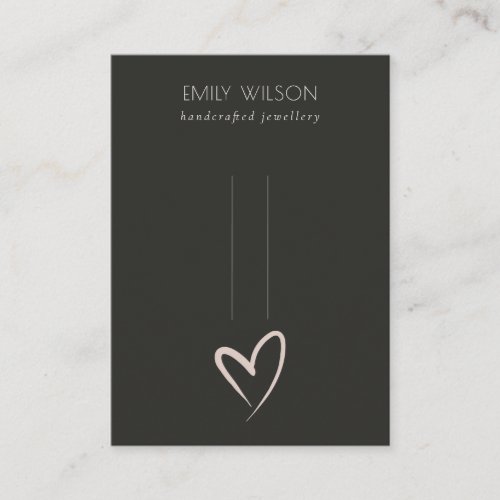 Simple Black Blush Heart Hairclips Pin Display Business Card