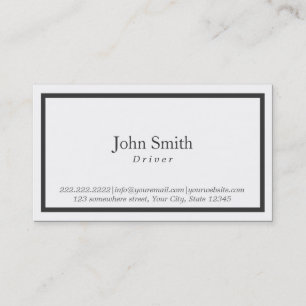 Simple Black Border Driver Business Card
