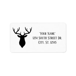Simple Black Buck Head Address Labels
