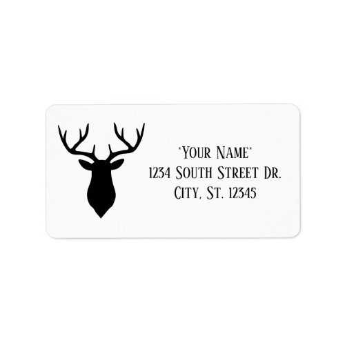 Simple Black Buck Head Address Labels