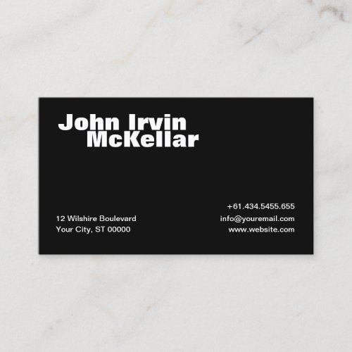 Simple Black Business Card