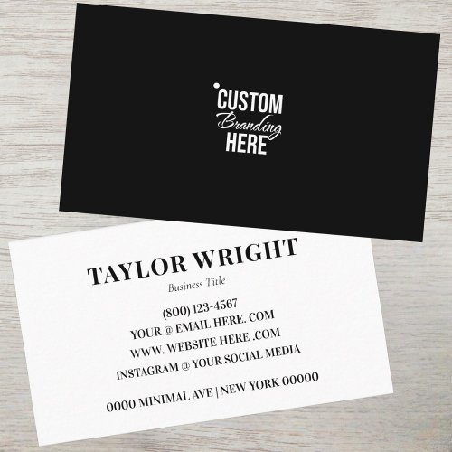 Simple Black Business Card With Your Logo 