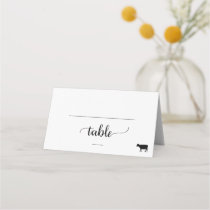 Simple Black Calligraphy Beef Meal Option Wedding Place Card