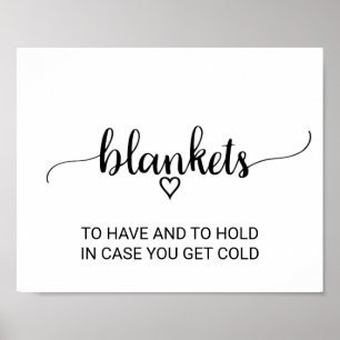 Simple Black Calligraphy Blankets Poster