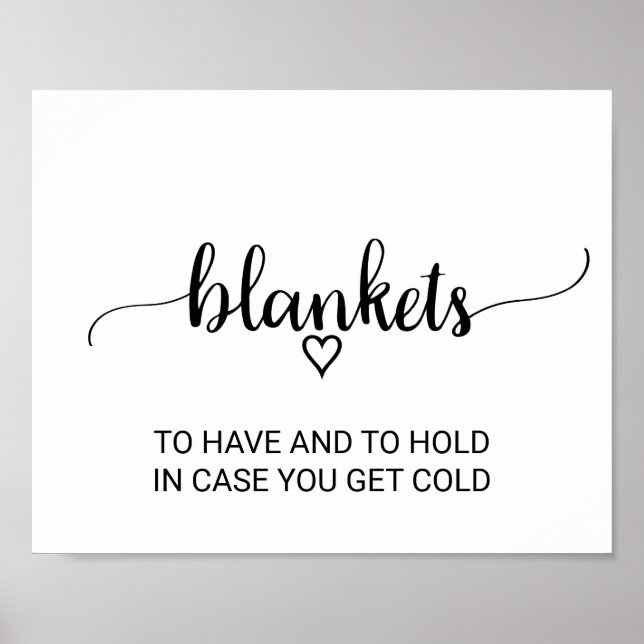 Simple Black Calligraphy Blankets Poster (Front)