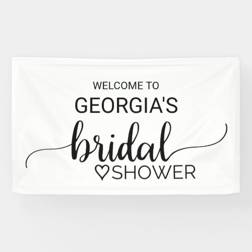 Simple Black Calligraphy Bridal Shower Banner
