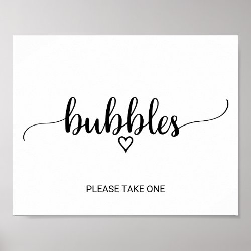 Simple Black Calligraphy Bubbles Sign