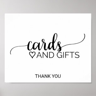 Simple Black Calligraphy Cards and Gifts Poster