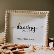 Simple Black Calligraphy Dancing Shoes Sign