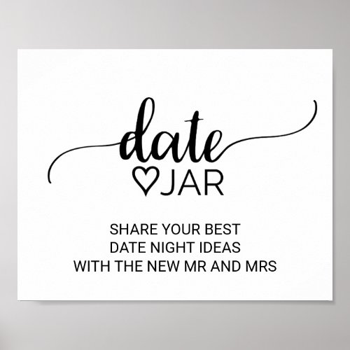 Simple Black Calligraphy Date Jar Sign