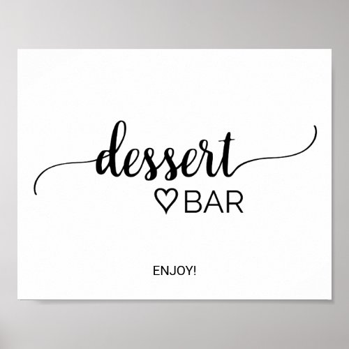 Simple Black Calligraphy Dessert Bar Sign