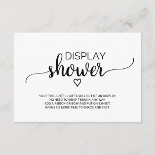 Simple Black Calligraphy Display Shower Enclosure Card