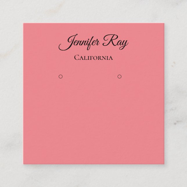 simple black calligraphy earring display cards (Front)