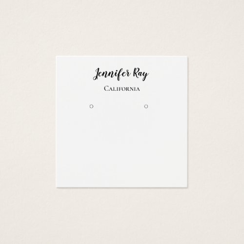 simple black calligraphy earring display cards