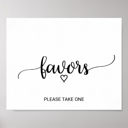 Simple Black Calligraphy Favors Poster