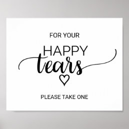 Simple Black Calligraphy Happy Tears Tissue Sign