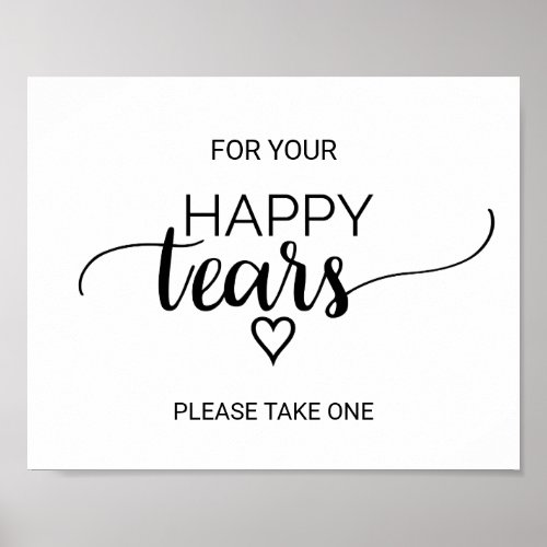Simple Black Calligraphy Happy Tears Tissue Sign