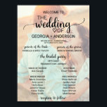 Simple Black Calligraphy Photo Wedding Program 2 Poster<br><div class="desc">This simple white and black calligraphy wedding program 2 poster is perfect for a rustic wedding. The minimalist design features an elegant brush script font and a lovely feminine heart. Include the name of the bride and groom, the wedding date and location, names of the parents and the bridal party....</div>