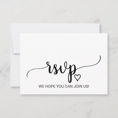 Simple Black Calligraphy Song Request RSVP Card
