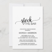 Simple Black Calligraphy Stock the Bar Invitation (Front)