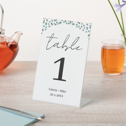Simple Black Calligraphy Table Numbers Wedding  Pedestal Sign