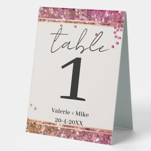 Simple Black Calligraphy Table Numbers Wedding  Ta Table Tent Sign