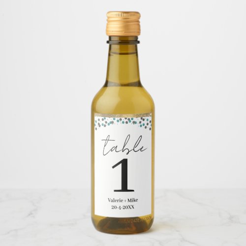 Simple Black Calligraphy Table Numbers Wedding  Wi Wine Label