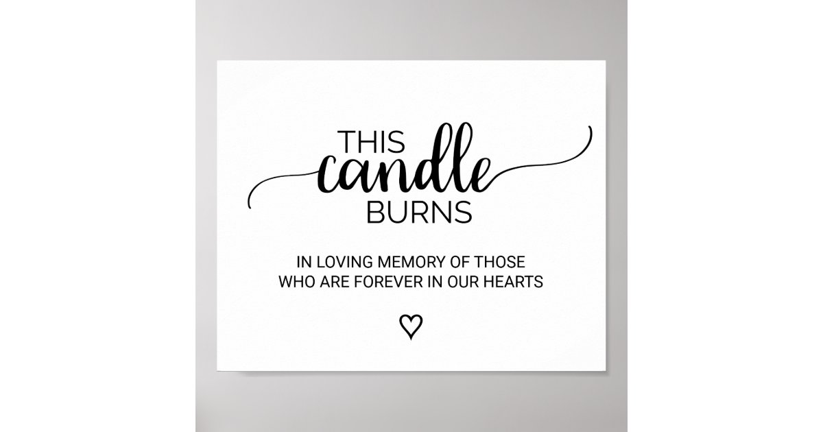 Simple Black Calligraphy This Candle Burns Sign Zazzle